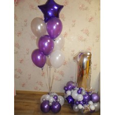 Оформлення кульками 'Одиничка' та Фонтан